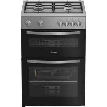 Indesit Indesit IDG6GS 60cm Gas Double Cooker - Silver